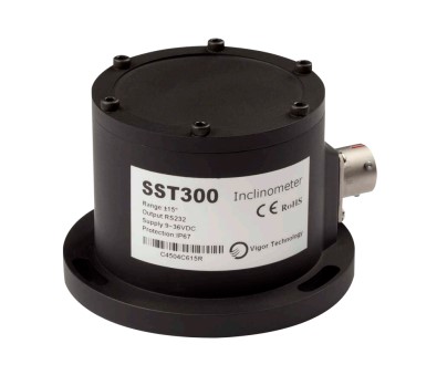 Inclinómetro con salida analógica de altas prestaciones SST300 Rangos desde +/-5º a +/-60º en uno o dos ejes. Encapsulado robusto IP67.